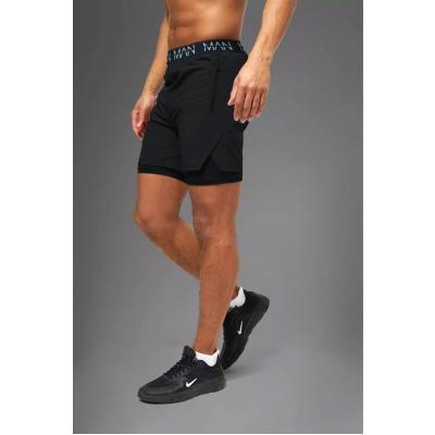 Siyah Unisex Gym Ve Fitness Fitness Astarlı Taytlı Şort